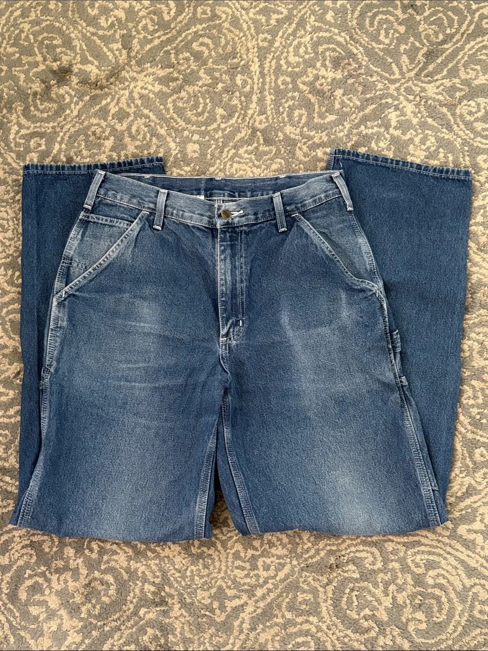 Carhartt 32x34 Loose Straight Fit Carpenter Jeans - Picture 3 of 8